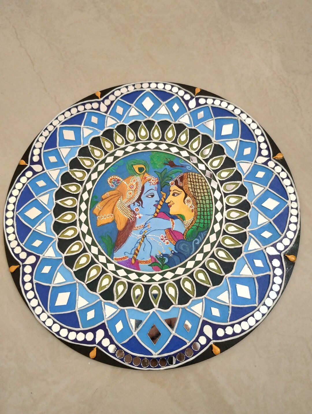 Radha Krishna Lippan Art for Home Decor Etsy