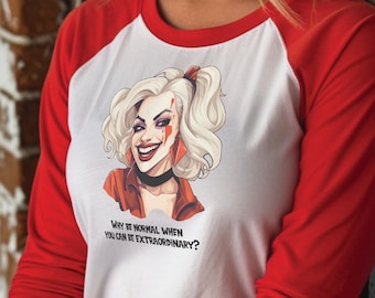 Extraordinary Happy Harley Baseball Tee - Unisex 34 Raglan Shirt for Women Cosplay
