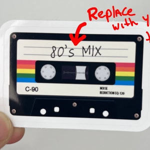 Personalized Retro Cassette Tape Stickers Set - Personalized  Decals, 80s Music Lover Gift, Customizable 8-Pack
