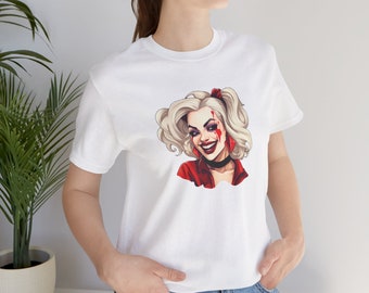 Glücklich Harley Iconic Comic Villan Cosplay Unisex Jersey Kurzarm T-Shirt