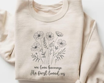 Religious Crewneck Sweatshirt Christian Sweater Women Christian Bible Verse Gifts Jesus Sweatshirt Teenage Girl Gift Flower Christian Shirts