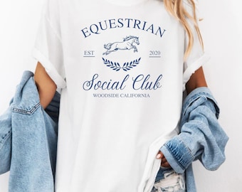 Funny Horse Riding Shirt Social Club Horse Lover Gift, Equestrian Shirt, Cowgirl Sweatshirt, Equestrian Gift Riding T-Shirt