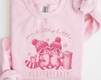 Raccoon Valentine Shirt Raccoon Sweatshirt Raccoon Funny Shirt Raccoon Crewneck Funny Raccoon Sweater Feral Shirt Heartbreaker Shirt