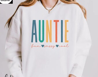 Aunt Sweatshirt Comfort Colors® Aunt Christmas Gift Wildflowers Auntie Sweater Auntie Shirt Baby Announcement Gift For Aunt Sweater