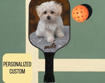 Personalized Dog Pickleball Paddle,Custom Pet Photo Pickleball Racket,Pickle ball Lover Gift,Pet Owner Gift Custom Paddle,Funny Sport Gift