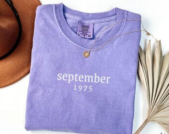 50th Birthday Shirt 1975 Vintage Shirt 50th Gift for Women Men Custom Year 1975 Tshirt Born in 1975 Tee Personalized 50th Birthday Tshirt