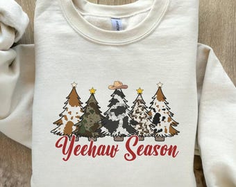Yeehaw Western Cowgirl Sweatshirt Western Sweater Country Concert Sweater Rodeo Graphic Sweater Cowgirl Crewneck Howdy Country Christmas