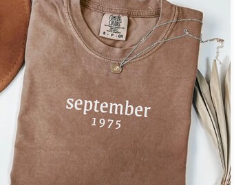 50th Birthday Shirt 1975 Vintage Shirt 50th Gift for Women Men Custom Year 1975 Tshirt Born in 1975 Tee Personalized 50th Birthday Tshirt