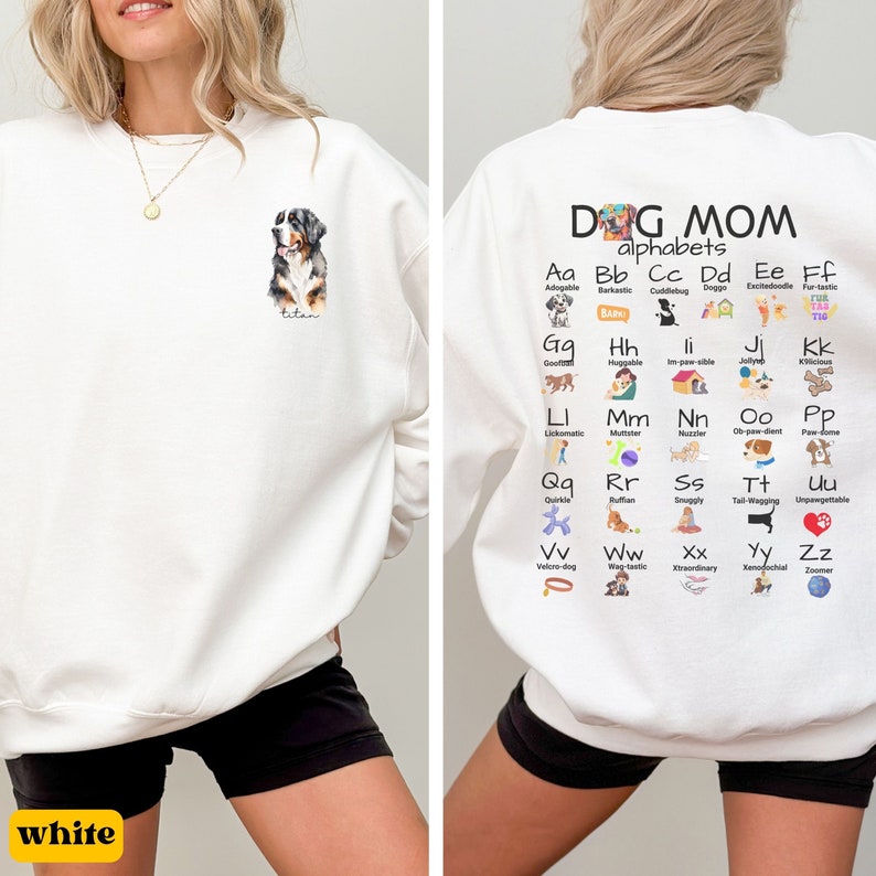 ZYQFN Best Shepherd Mom Canvas Tote Bag For Women - Dog Lover Gift, Large 14x16 Inch White Tote For School, Work, Travel