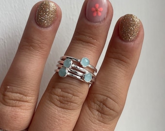 Anel em prata de lei | Anel com água-marinha | Prata 925 | Anel com pedra de nascimento | Anel feito à mão | Joias minimalistas | Presentes para ela