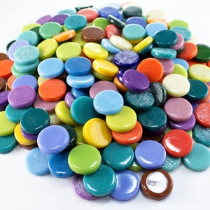 Round Glass Mosaic Tiles - Morjo Thinny-Pennies™ 20mm (3/4-inch) -- Half-Pound Bag (approx 75 tiles)