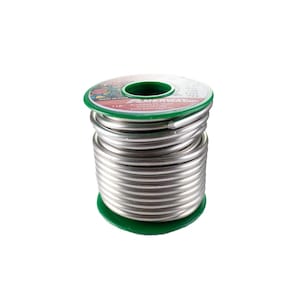 May include: A roll of silver solder wire on a green spool. The spool has a red label with the text "Amerway" and "All Alloy Solder".