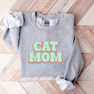 Cat Mom Sweatshirt |  Cat Mom Shirt | Cat Mom Gift | Cat Dad Gift | Cat Shirt | Cat Lovers Kitty Pet Unisex Heavy Blend™ Crewneck Sweatshirt