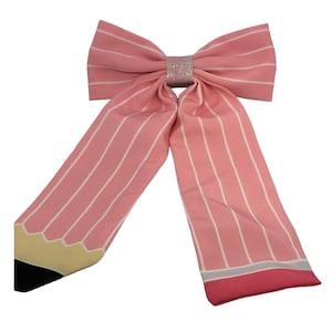 Back to School Bow, Pink Pencil Bow, Cotton Long Tail Bow, Back to School Sailor Bow, School Bow, Pencil Bow, Back to school coquette bow