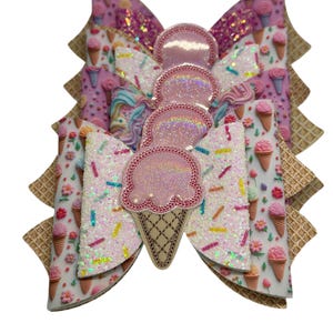 Mädchen 5-Zoll-Eis-Bogen, 3D-Eis-Bogen, nette Mädchen-Geschenke, nette Mädchen-Bögen, Geburtstags-Bögen, Sommer-Bögen, Eis-Kegel-Bogen