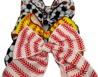 Sports Bows, Sailor Bow, Team Sports cotton bows, Girls Coquette Bows, Basketball Bow, Soccer Bow, Baseball bow, Softball Bow