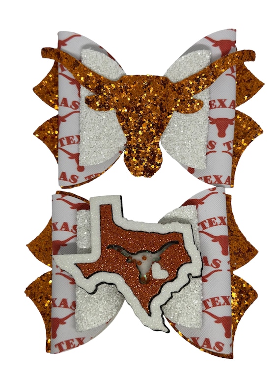 Ladies UT Austin bow, Girls UT Bow; Texas Longhorns bow , back to school,  College Football Fan Bow, UT bow;  ut austin bow; Longhorn  Bow;
