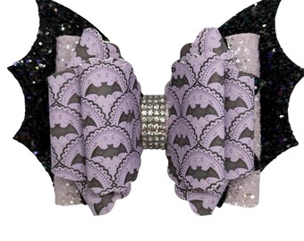 Halloween Purple Bats Tumbler Straw Bow, Tumbler Straw bows, Lilac Coquette Bat Bow, Tumbler Holiday Bow, Cute Gifts