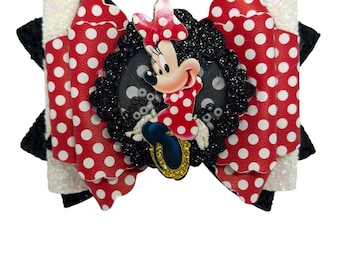 Mouse Tumbler Straw Bow, Tumbler Bows, Cute Mouse Bows, Polka Dot Straw Bows, Tumbler accessories