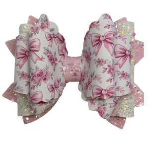 Tumbler Floral Coquette Bow, Straw bow, Tumbler Bows, Tumbler Straw bows, Pink Floral Coquette, Pink Toile, Fancy Bow