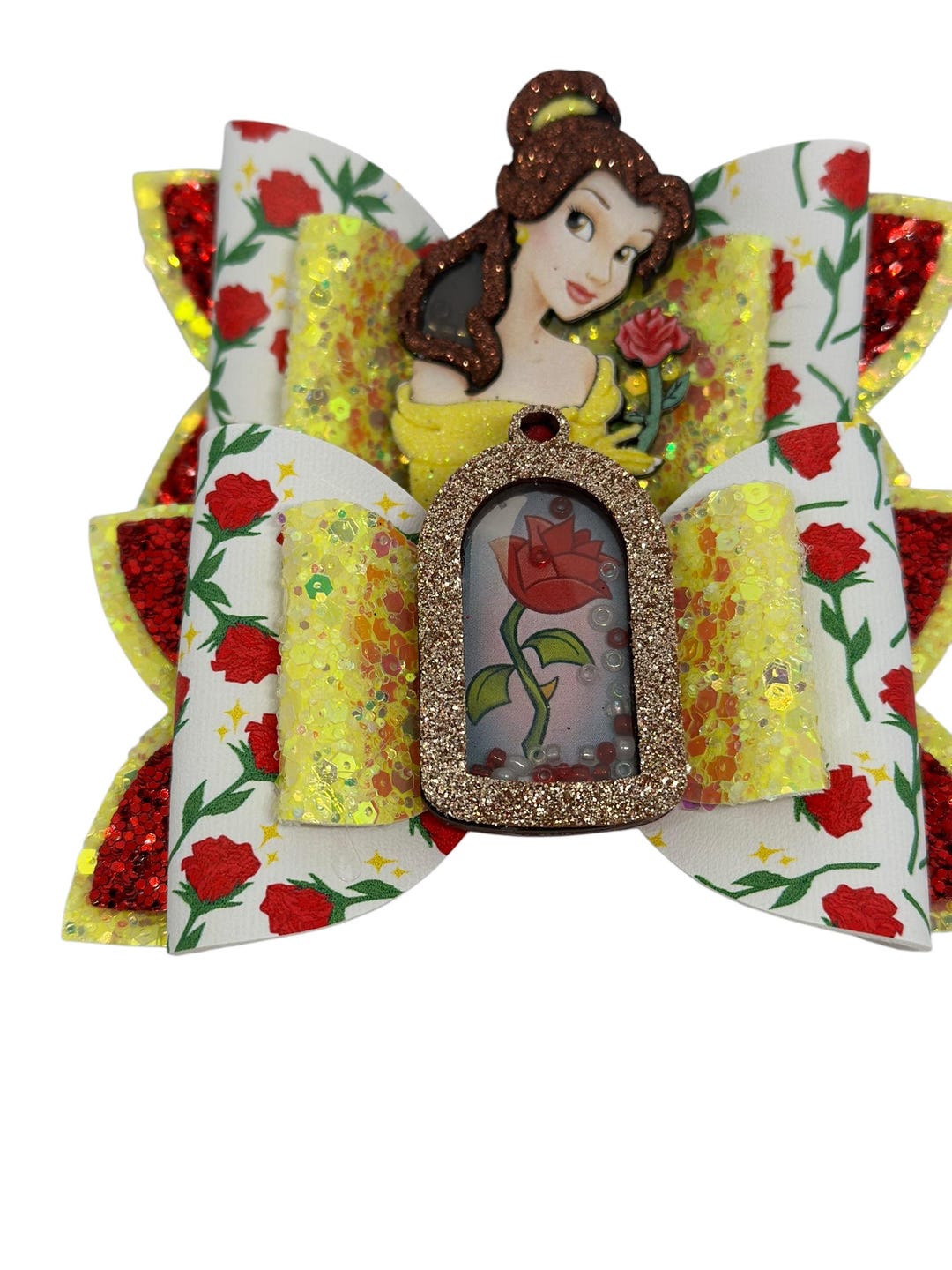 Beautiful Princess Hair Bow, Yellow Ballgown Princess, Magical ...