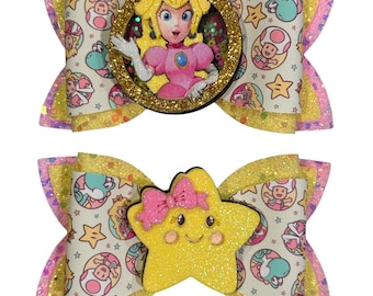 Lazos de princesa, Lazos de princesa de videojuegos, Lazos de princesa rubia, Lazos de coleta bonitos, Lazos shaker, Lazos de personajes, Lazos para fiestas temáticas