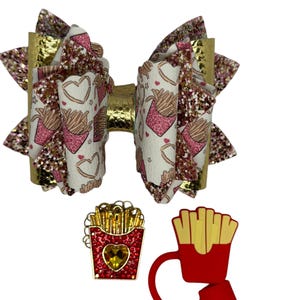 Stanley Fries Before Guys Straw Bow, Bow Straw Topper, Tumbler Bows, Tumbler Straws, French Fries, Birthday gifts for Women, Stanley Bow Set