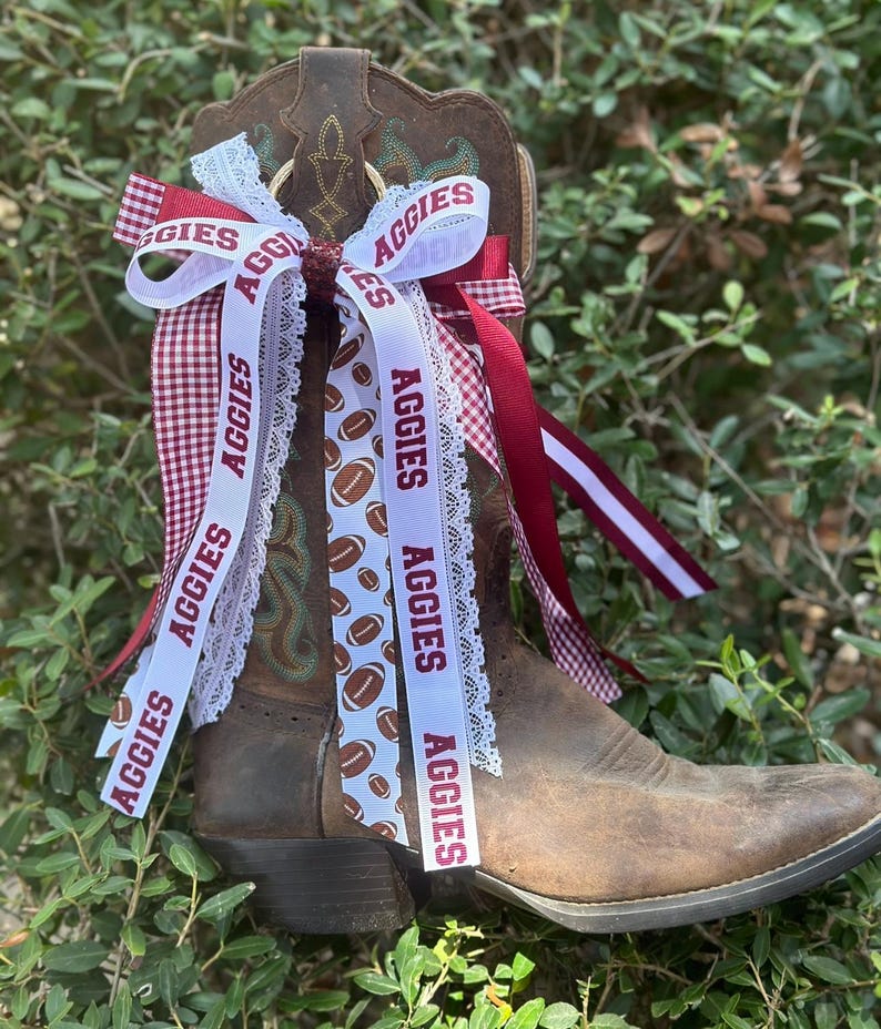 Texas College Football Boot Bows, Texas University Tote Charms, County ...