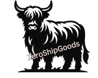 HIGHLAND COW SVG, Highland Cow Vector, Cow Svg - Cricut, Silhouette | Vector Highland Cow Cut File, Highland Cow Svg, Highland Cow Gifts