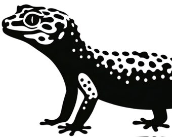 LEOPARD GECKO SVG | svg png dxf eps pdf | vector graphic cut file laser clip art | instant digital download commercial use | Cricut | gecko