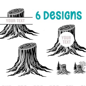 Baumstumpf SVG-Datei, Baumstumpf-Schleifen SVG, Baum-Service SVG, Baumschneider-Svg, kommerzielle Nutzung-Cricut, Silhouette Cameo, Vinyl-Svg, Baum-Logo, Baumstumpf