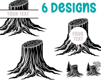Baumstumpf SVG-Datei, Baumstumpf-Schleifen SVG, Baum-Service SVG, Baumschneider-Svg, kommerzielle Nutzung-Cricut, Silhouette Cameo, Vinyl-Svg, Baum-Logo, Baumstumpf