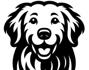 Joyful GOLDEN RETRIEVER SVG, Male Golden Retriever Svg Files for Laser