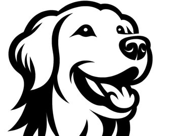 Joyful GOLDEN RETRIEVER SVG, Male Golden Retriever Svg Files for Laser