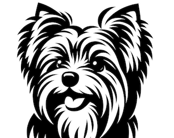 HAPPY YORKSHIRE TERRIER Svg, Happy Male Yorkshire Terrier Svg Files For Laser, Svg Files For Cricut, Silhouette, Yorkie plasma file, Yorky