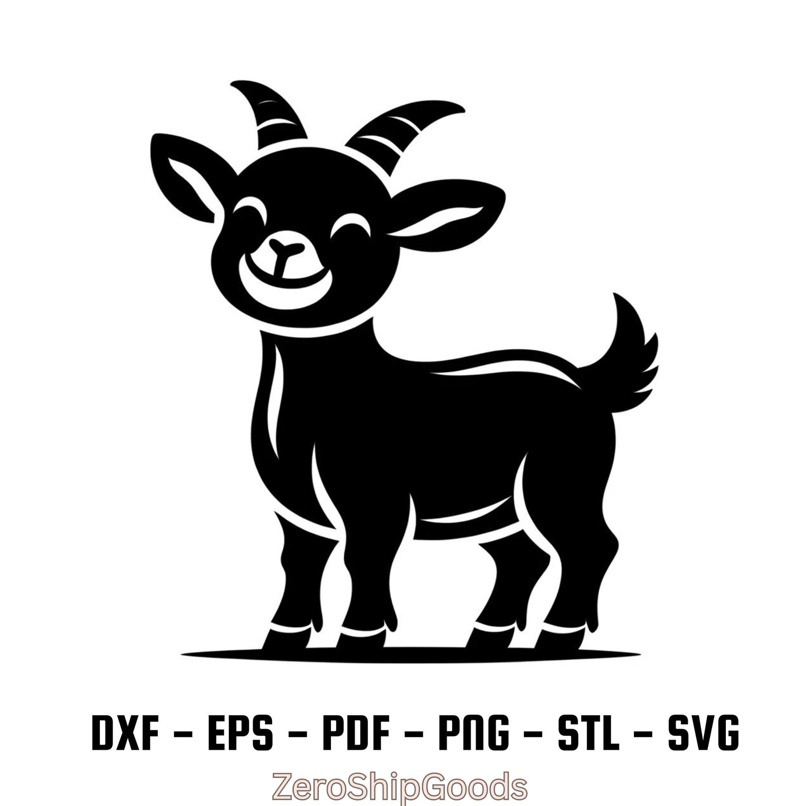 HAPPY GOAT SVG, Goat Dxf, Goat Svg Files for Cricut, Silhouette, Goat ...