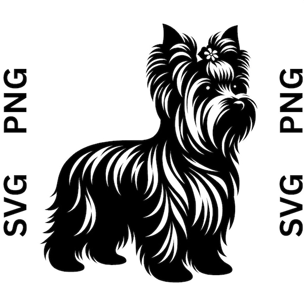 FEMALE YORKSHIRE TERRIER Svg, Female Yorkshire Terrier Svg Files For Laser, Svg Files For Cricut, Silhouette, Yorkie plasma cut file