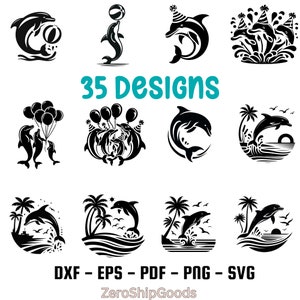 Bundle SVG dauphin, dauphin drôle, dauphin Cricut, océan scène Svg, dauphin Svg, vecteur de dauphin, dauphin couper fichiers, dauphin anniversaire Svg