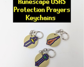 Runescape Protection Prayer Keychain, OSRS Gamer Gift