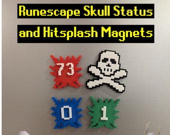 Imanes de Runescape: Estado de calavera y Hitsplat, decoración de jugador