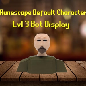 Runescape Default Character Bot Noob Upper Body Half Decor OSRS RS3 Decor for men gamer fancy gift idea gaming gifts for him Runescape 3