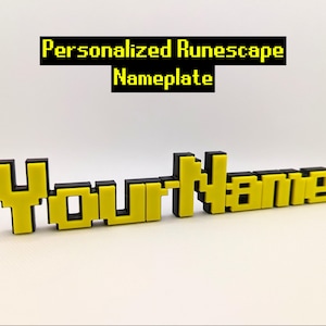 Personalized Old School Runescape OSRS Name Plate Sign Gamer Gift Custom Plaque Customized Gift for him Gaming Games Room Office RS Men