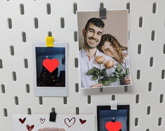 IKEA SKADIS Photo Clips - Set of 4 - Minimalistic - pegboard Uppspel accessories office work station fancy gift for her him gift photos clip