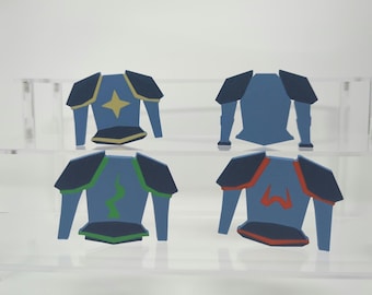 Juego de imanes de armadura de Runescape: regalo para gamers OSRS impreso en 3D