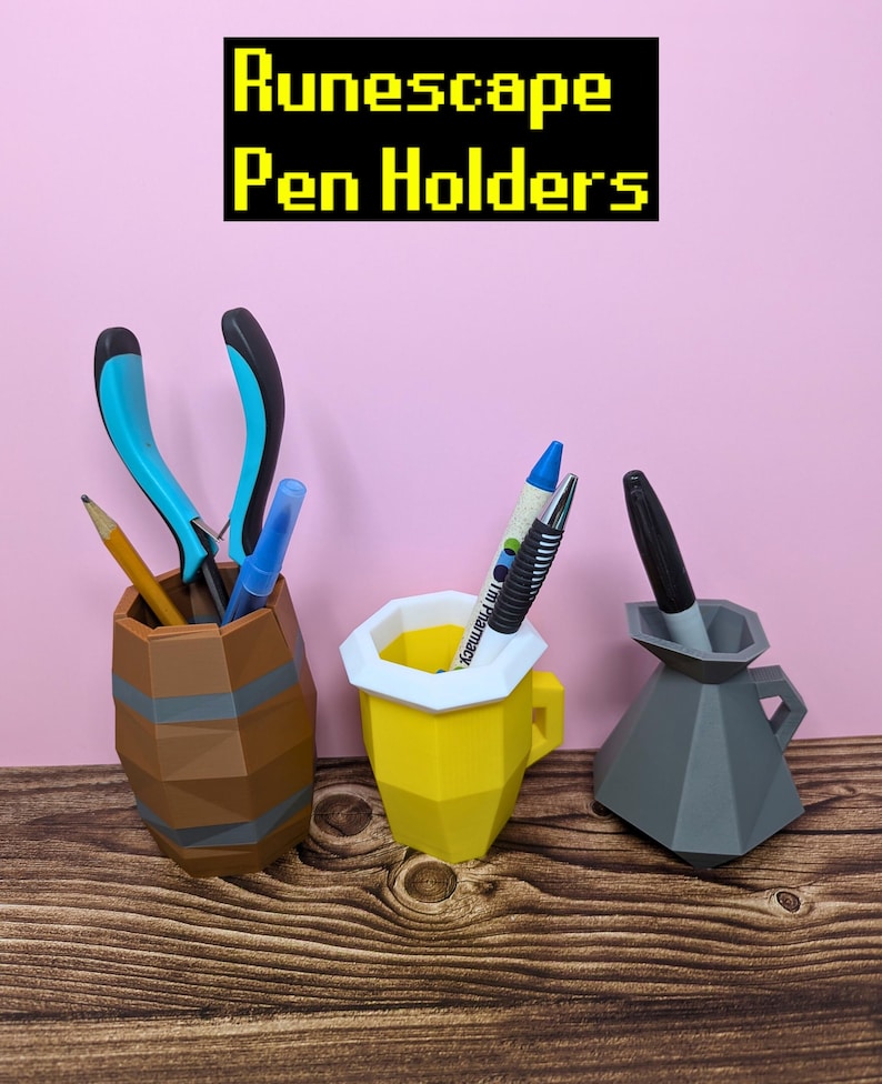 Desk Organizer Runescape OSRS - Barrel, Jug, Beer - Old school runescape pencil holder pen desktop desk organize gaming gift room decor cup