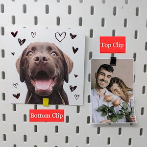 IKEA SKADIS Photo Clips - Set of 4 - Minimalistic - pegboard Uppspel accessories office work station fancy gift for her him gift photos clip