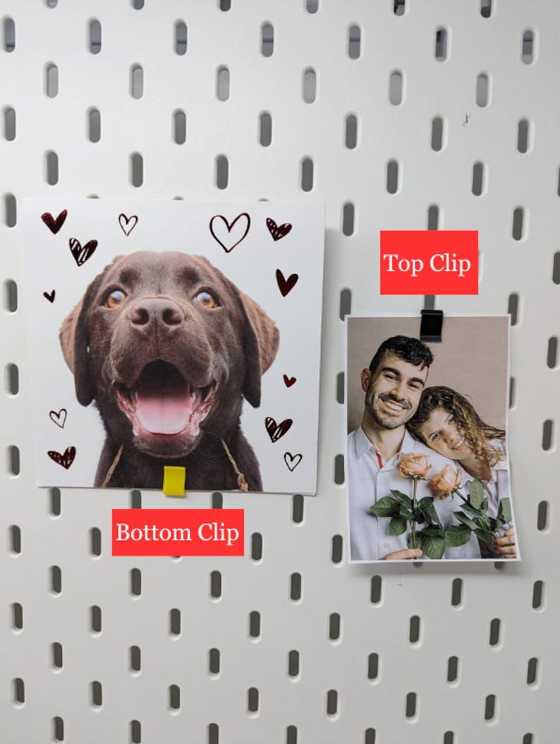 IKEA SKADIS Photo Clips - Set of 4 - Minimalistic - pegboard Uppspel accessories office work station fancy gift for her him gift photos clip