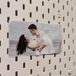 IKEA SKADIS Photo Clips - Set of 4 - Minimalistic - pegboard Uppspel accessories office work station fancy gift for her him gift photos clip
