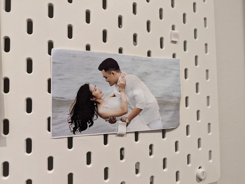 IKEA SKADIS Photo Clips - Set of 4 - Minimalistic - pegboard Uppspel accessories office work station fancy gift for her him gift photos clip
