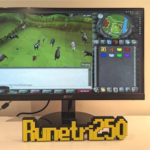 Personalized Old School Runescape OSRS Name Plate Sign Gamer Gift Custom Plaque Customized Gift for him Gaming Games Room Office RS Men